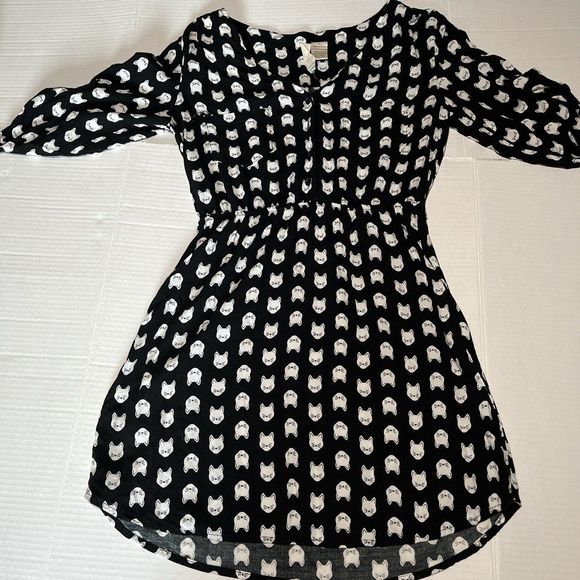 Cute Cat Print Dress Size Small - Picture 1 of 4